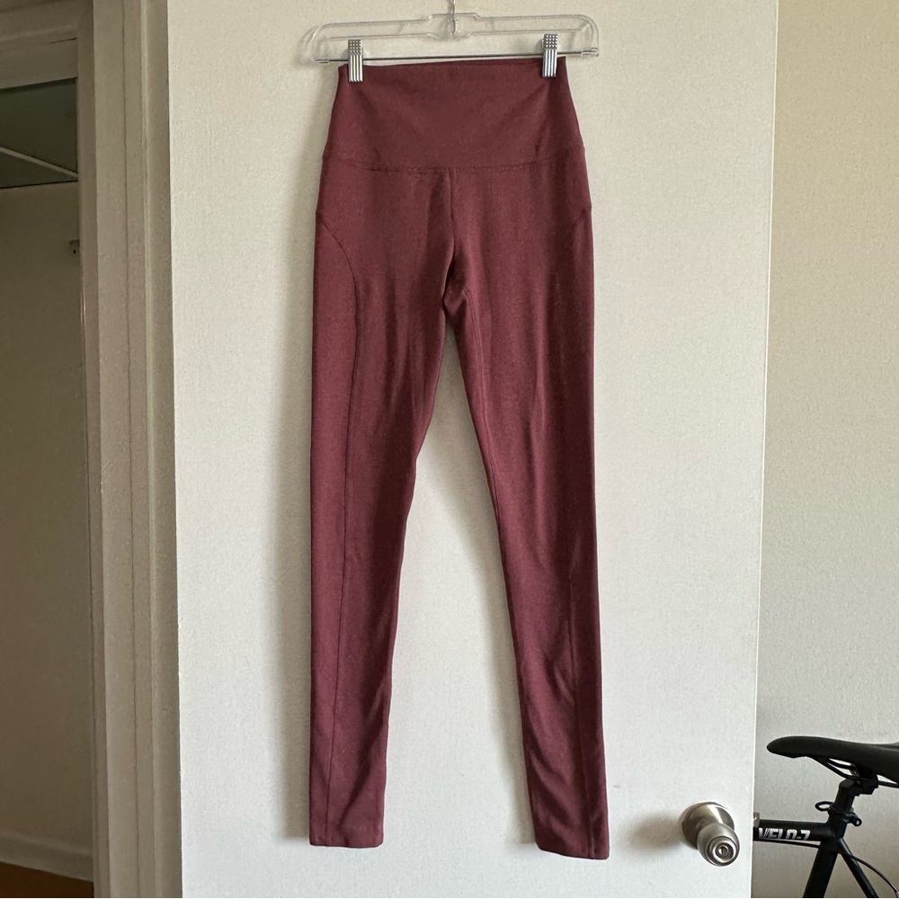 Free People FP Movement Pink Mauve Athletic High Waisted Leggings size XS EUC